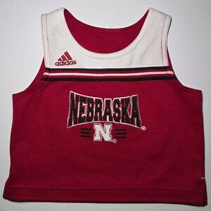 Adidas Toddler Girls Red and White Nebraska CornHuskers Tank Top